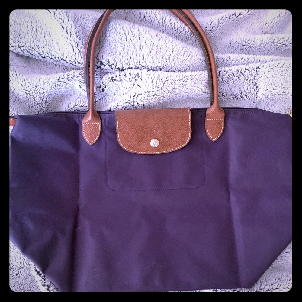 Longchamp Le Pliage tote (Bilberry) in large